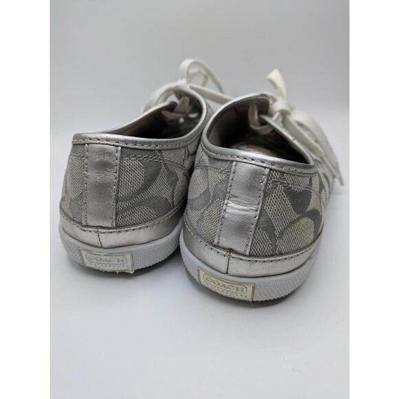 Coach Edith Stylish Coach Casual Sneakers Silver Grey 8.5 M F0007/A08 - Picture 3 of 8